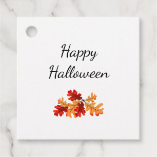 Happy Halloween Fall Foliage Elegant Leaves Favour Tags