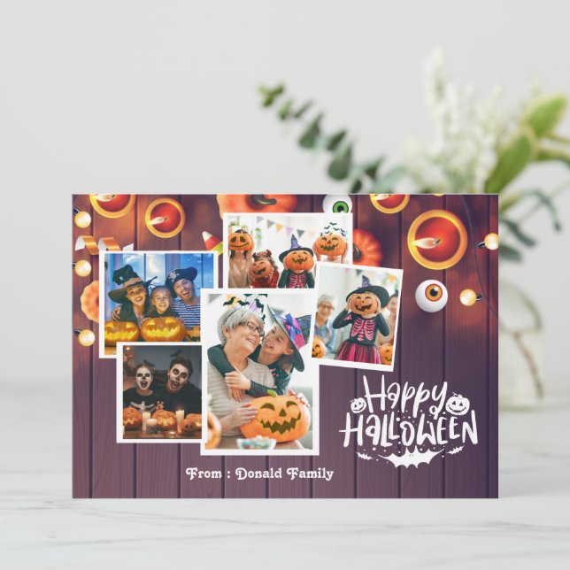 Happy Halloween Family Photo Card (Standing Front)