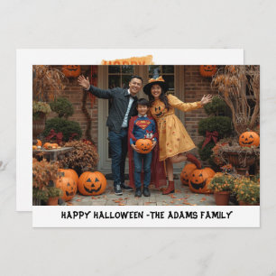 Happy halloween family photo card, halloween
