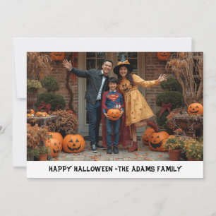 Happy halloween family photo card, halloween 2026  invitation