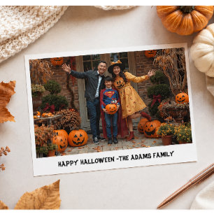 Happy halloween family photo card, halloween 2026 invitation