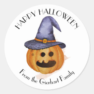 Happy Halloween Family Pumpkin Party Classic Round Sticker