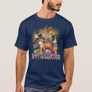 Happy Halloween Farm Animals Haunted House JackOLa T-Shirt