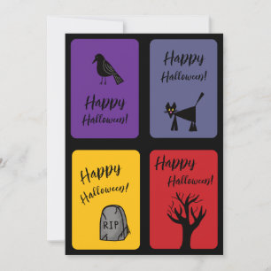 Happy Halloween Flat Class Card Download