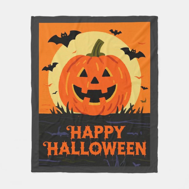 Happy Halloween Fleece Blanket (Front)