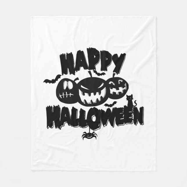 Happy Halloween Fleece Blanket (Front)