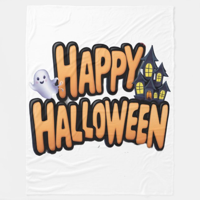 Happy Halloween  Fleece Blanket (Front)