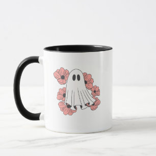 Happy Halloween floral cute ghost Mug