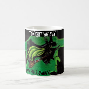 HAPPY HALLOWEEN FLYING WITCH mug