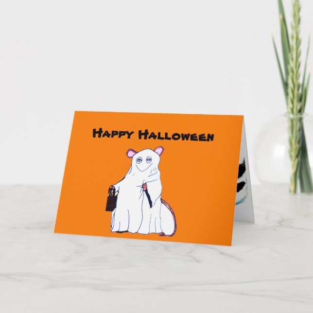 HAPPY HALLOWEEN  -**Folded Greeting Card (Front)