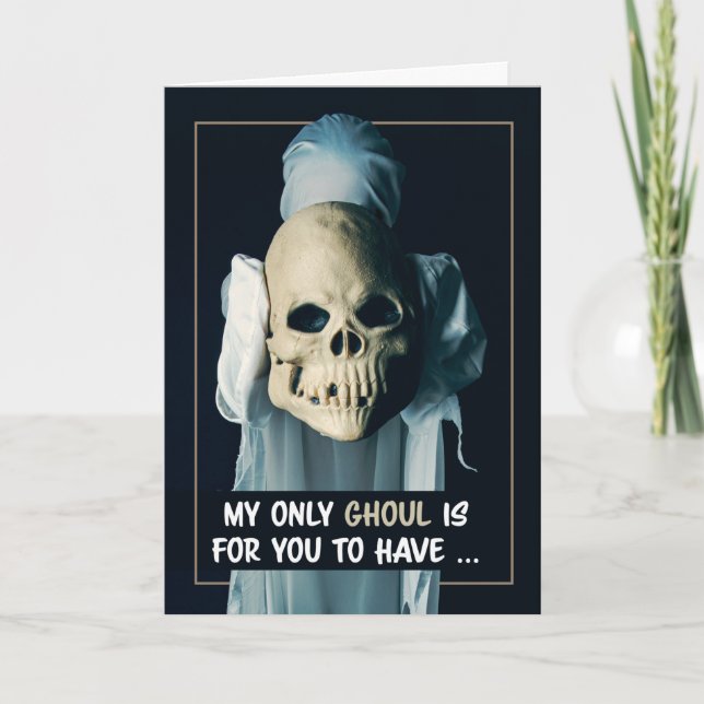 Happy Halloween For Anyone Creepy Ghoul Humour  Holiday Card (Front)