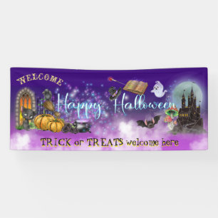 Happy Halloween for Kids trick or treads welcome  Banner