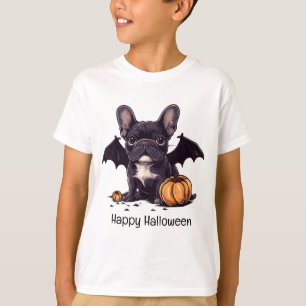 Happy Halloween French Bulldog Bat Wings Pumpkins T-Shirt