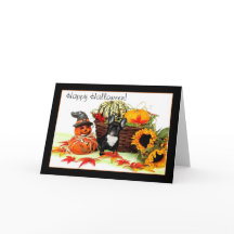 Happy Halloween French Bulldog greeting Card