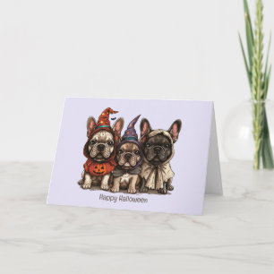 Happy Halloween French Bulldogs Card
