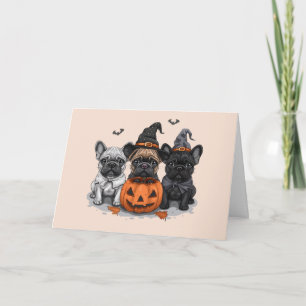 Happy Halloween French Bulldogs Card