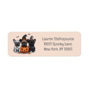 Happy Halloween French Bulldogs Return Address Label
