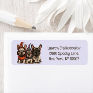 Happy Halloween French Bulldogs Return Address Label
