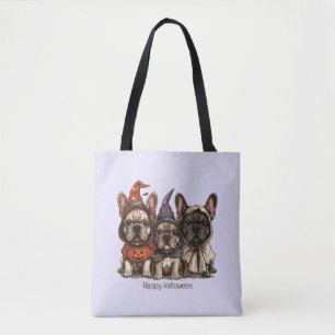 Happy Halloween French Bulldogs Tote Bag
