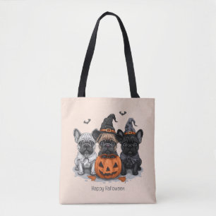 Happy Halloween French Bulldogs Tote Bag
