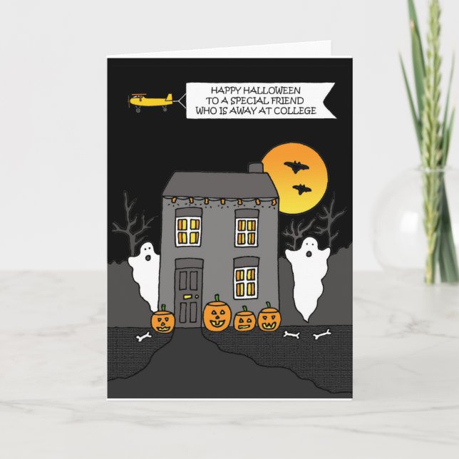Happy Halloween Friend Away at College Card (Front)