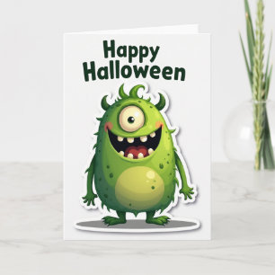Happy Halloween Friendly Monster Card