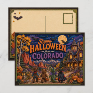 Happy Halloween From Colorado Kids Postcard