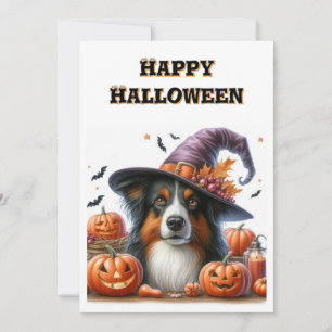 Happy Halloween From Dog Cute Flat Holiday Card