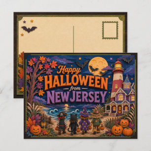 Happy Halloween From New Jersey Kids Postcard
