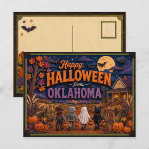 Happy Halloween From Oklahoma Kids Postcard