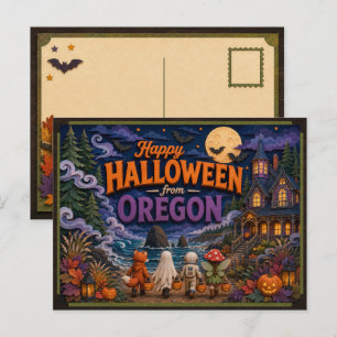 Happy Halloween From Oregon Kids Postcard