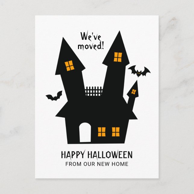 Happy Halloween from Our New Home Moving Announcement Postcard (Front)