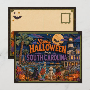 Happy Halloween From South Carolina Kids Postcard