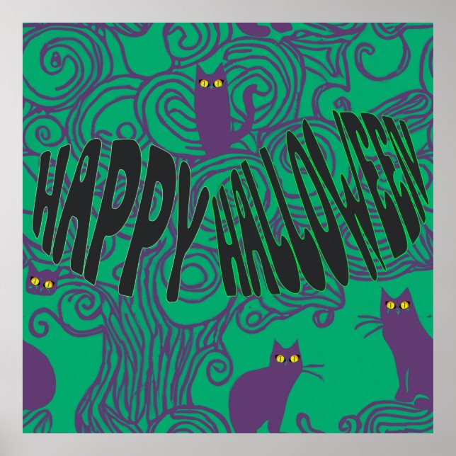 Happy Halloween from the Scarry Cats Poster (Front)