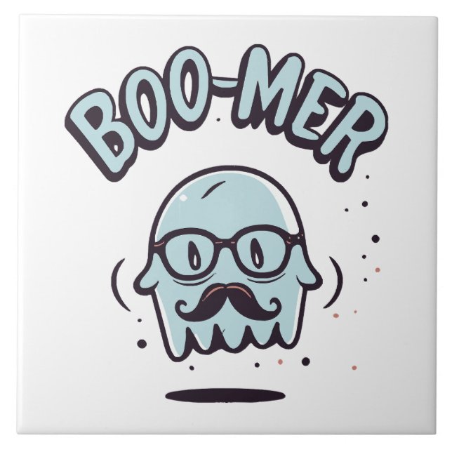  Happy Halloween from Your Favourite Boomer! Ceramic Tile (Front)