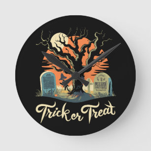 Happy Halloween From Your Funny Graveyard! Round Clock