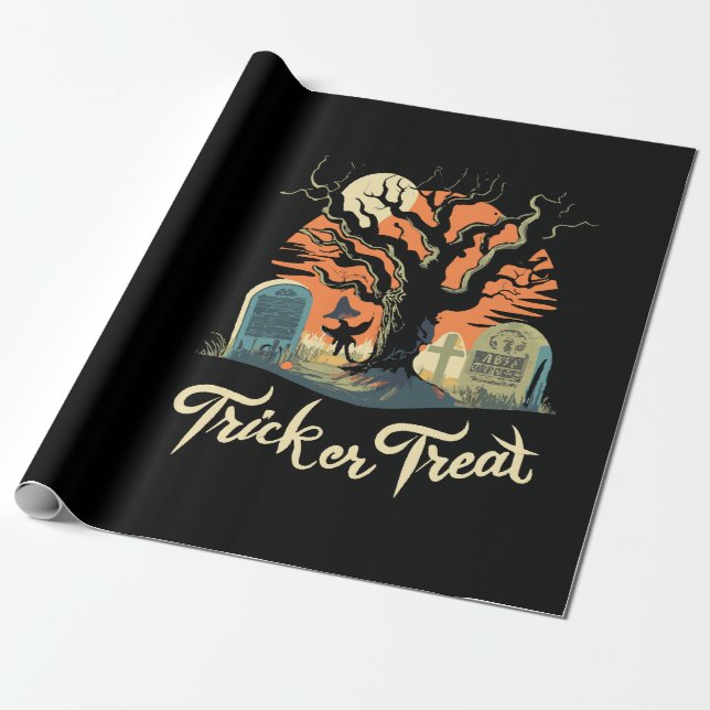 Happy Halloween From Your Funny Graveyard! Wrapping Paper (Unrolled)