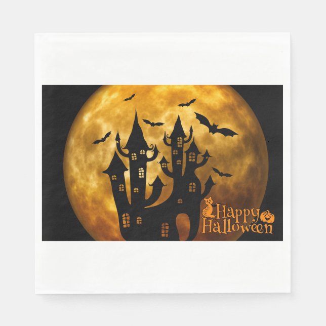Happy Halloween (Full Moon) Napkin (Front)