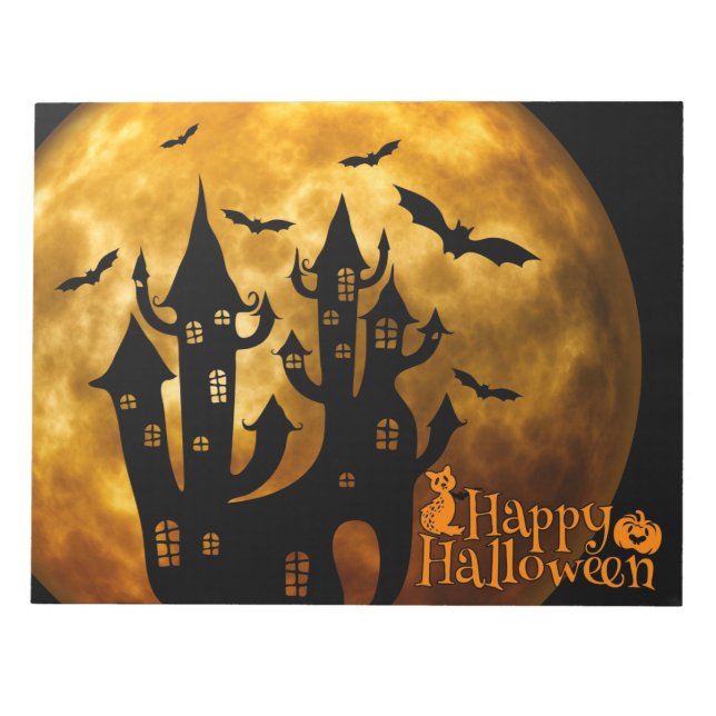 Happy Halloween (Full Moon) Notepad (Front)