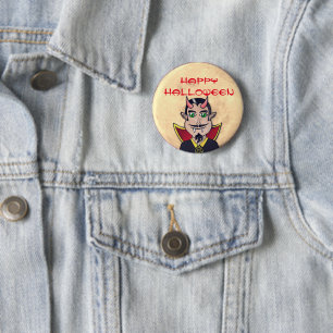Happy Halloween / Full Moon w/ Vampire 6 Cm Round Badge