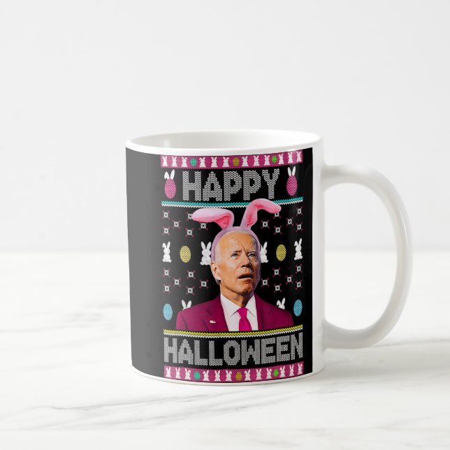 Happy Halloween Fun Bunny Joe Biden Confused Easte Coffee Mug (Right)