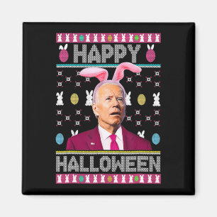 Happy Halloween Fun Bunny Joe Biden Confused Easte Magnet