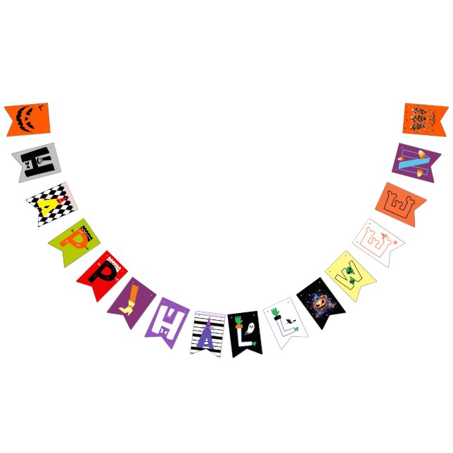 Happy Halloween fun modern Bunting (All)