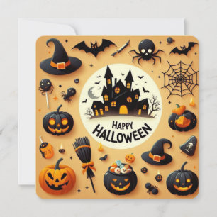 Happy Halloween Fun Spooky Mix & Haunted House Invitation
