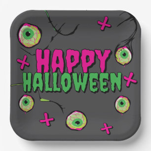 Happy Halloween Fun Zombie Lovin’ Scary Cute Paper Plate