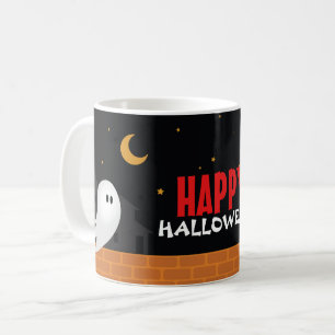 Happy halloween funny cartoon ghost town coffee mug