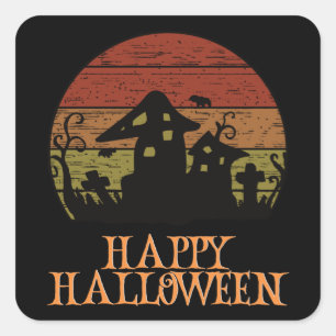 Happy Halloween Funny Creepy Character Square Sticker