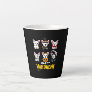 Happy Halloween Funny Dogs Costume Cute Bulldog Latte Mug