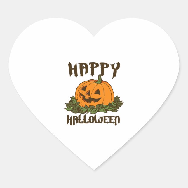 Happy Halloween Funny Halloween Costume Heart Sticker (Front)
