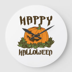 Happy Halloween Funny Halloween Costume Large Clock